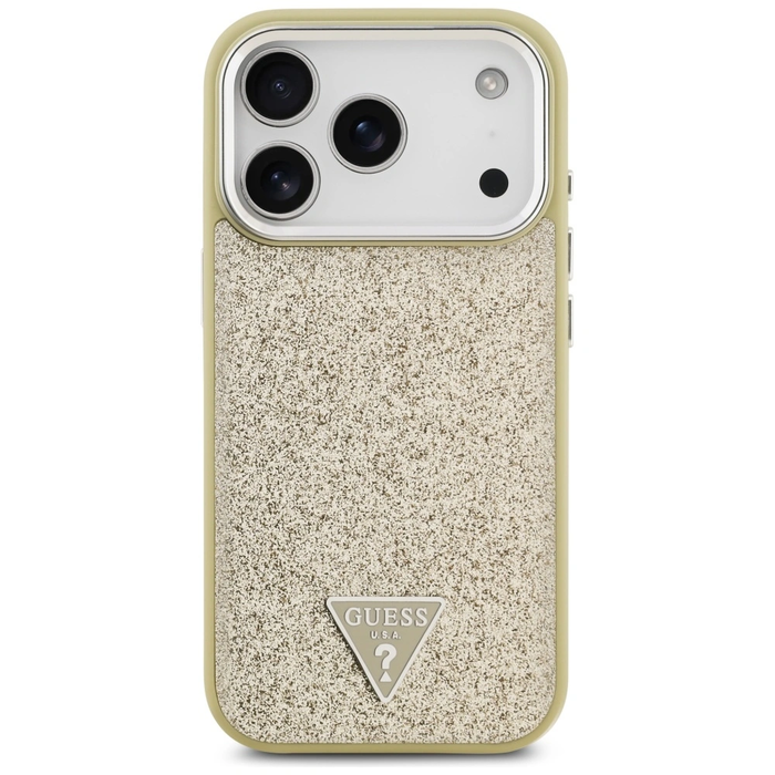 Guess Glitter Triangle Logo MagSafe Apple iPhone 17 Pro gold