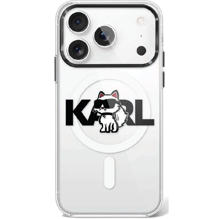 Karl Lagerfeld IML Choupette Sketch Logo MagSafe Apple iPhone 17 Pro clear
