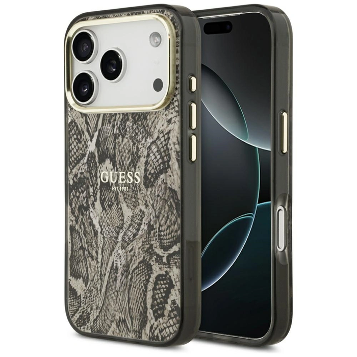 Guess Python Pattern MagSafe Apple iPhone 17 Pro brown