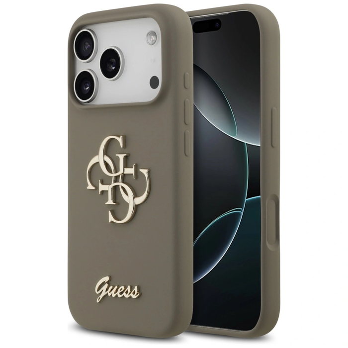 Guess Silicone Big 4G Script Apple iPhone 17 Pro brown