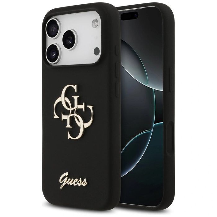 Guess Silicone Big 4G Script Apple iPhone 17 Pro black