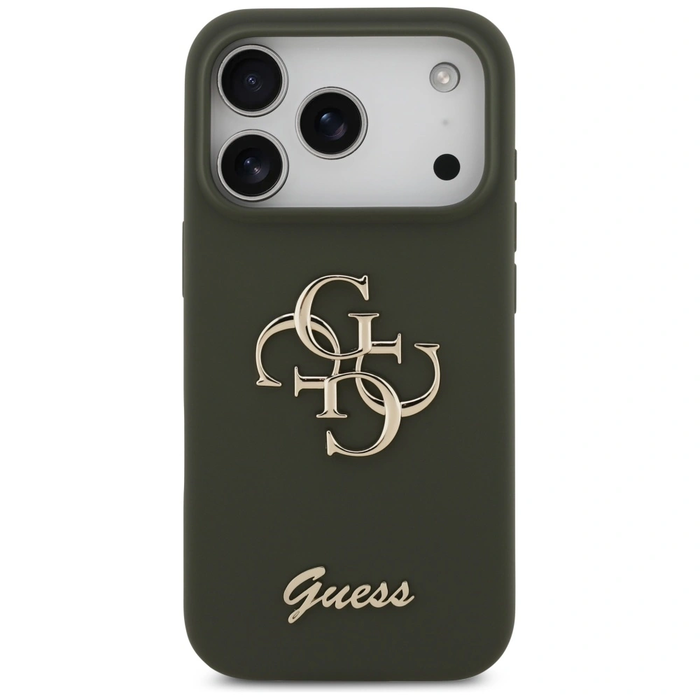 Guess Silicone Big 4G Script Apple iPhone 17 Pro khaki
