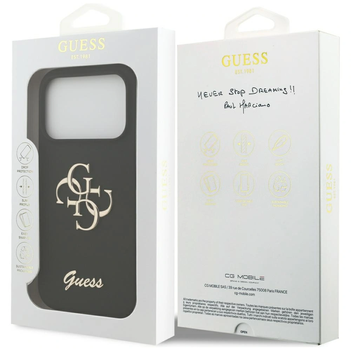 Guess Silicone Big 4G Script Apple iPhone 17 Pro black