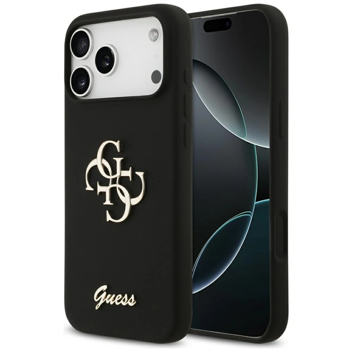 Guess Silicone Big 4G Script Apple iPhone 17 Pro Max black