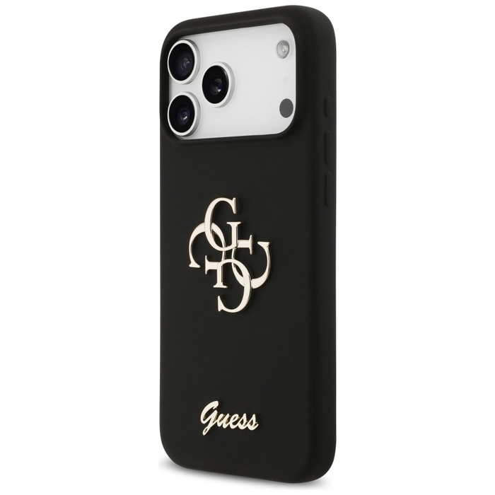Guess Silicone Big 4G Script Apple iPhone 17 Pro Max black