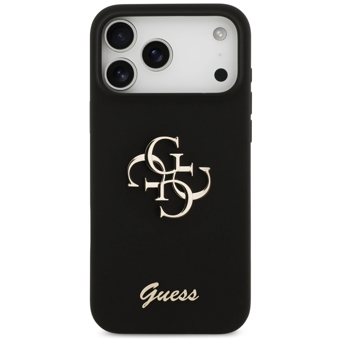 Guess Silicone Big 4G Script Apple iPhone 17 Pro Max black
