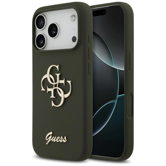 Guess Silicone Big 4G Script Apple iPhone 17 Pro Max khaki