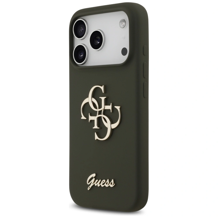 Guess Silicone Big 4G Script Apple iPhone 17 Pro Max khaki
