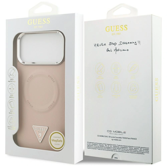 Guess Triangle Logo MagSafe Apple iPhone 17 Pro pink