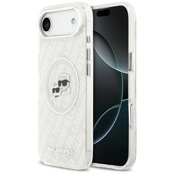 Karl Lagerfeld IML Glitter Karl & Choupette Heads Logo MagSafe Apple iPhone Air grey