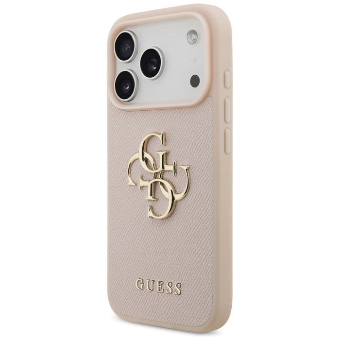 Guess Grained Big 4G & Classic Logo Apple iPhone 17 Pro pink