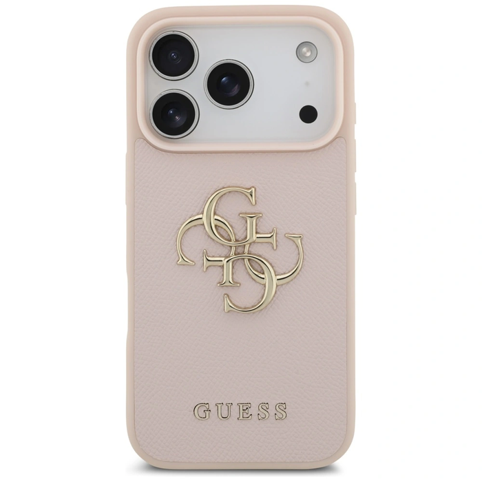 Guess Grained Big 4G & Classic Logo Apple iPhone 17 Pro pink