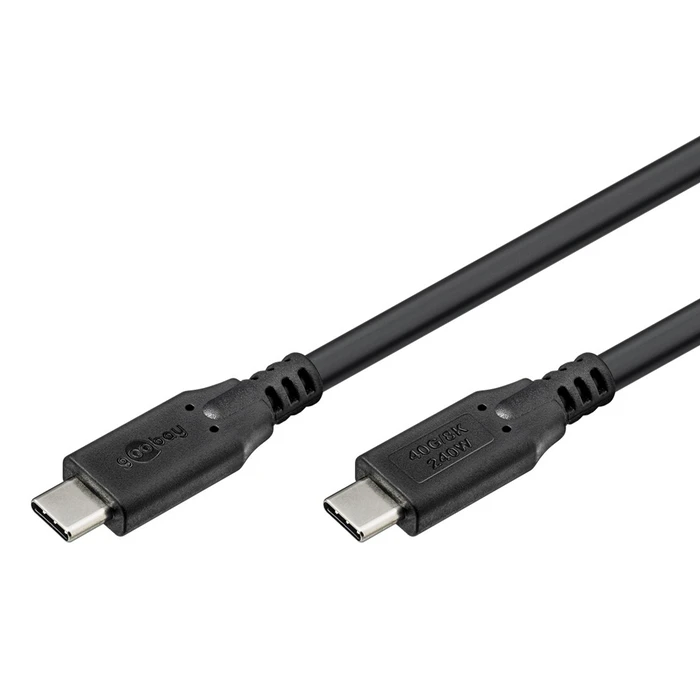 Καλώδιο USB-C Goobay 74183, USB4, 240W, 40Gbps, 8K/60Hz, 1m, Μαύρο