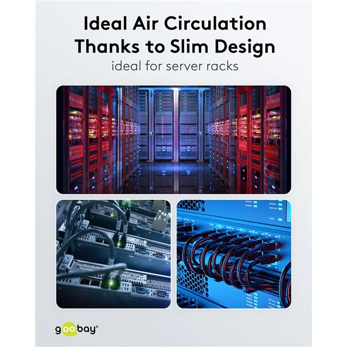 Καλώδιο Δικτύου Goobay 74222, Cat 6A U/Utp, Slim, Copper, 10Gbps, 1M, Γκρι