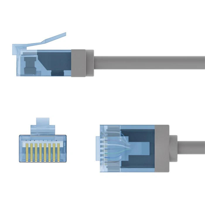 Καλώδιο Δικτύου Goobay 74224, Cat 6A U/Utp, Slim, Copper, 10Gbps, 3M, Γκρι