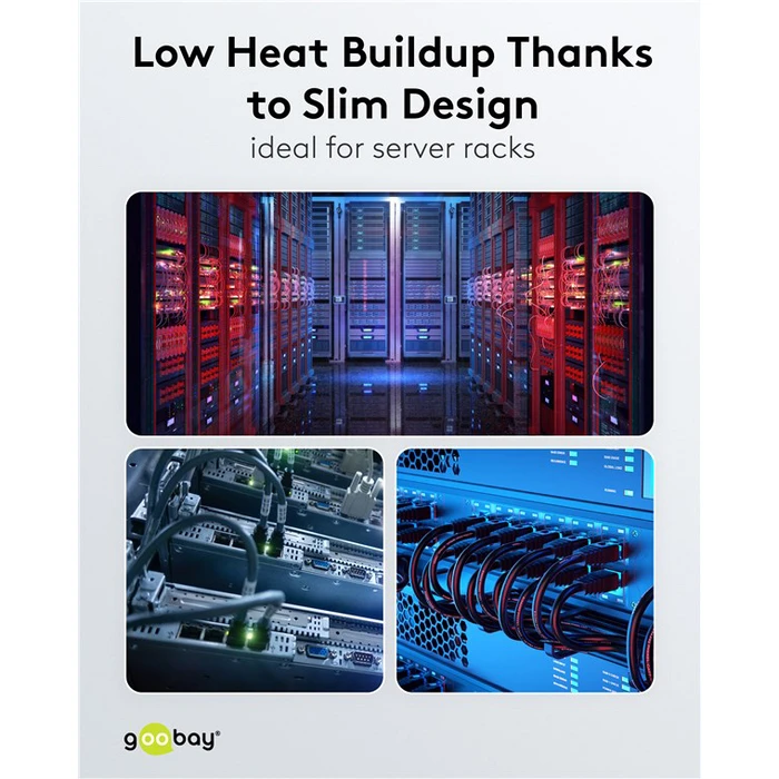 Καλώδιο Δικτύου Goobay 74347, Cat 8.1 U/Ftp, Slim, Copper, 40Gbps, 2M, Γκρι