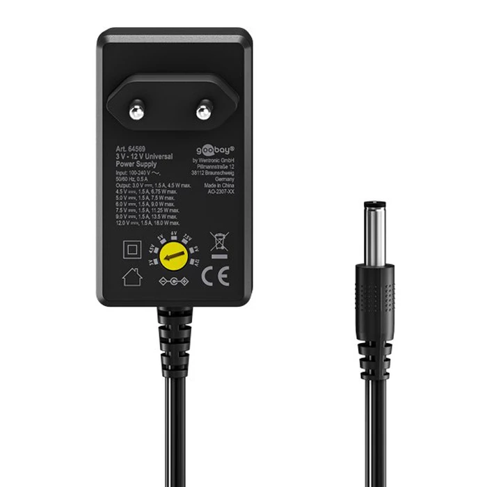 Universal Τροφοδοτικό Goobay 74436, 5V-15V, 36W, 12 tips