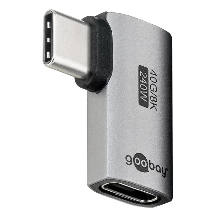 Αντάπτορας USB-C Goobay 74441, γωνιακός 90°, USB4, 240W, 40Gbps, 8K, γκρι