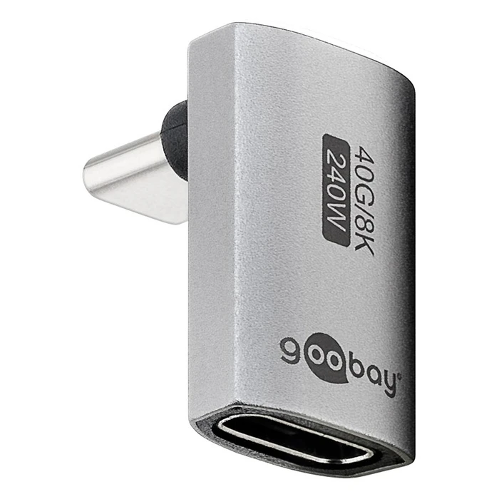 Αντάπτορας USB-C Goobay 74442, Γωνιακός 90°, Usb4, 240W, 40Gbps, 8K, Γκρι