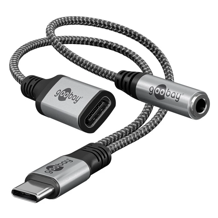 Αντάπτορας USB-C Goobay σε 3.5mm & USB-C 74524, 60W, 480Mbps, γκρι