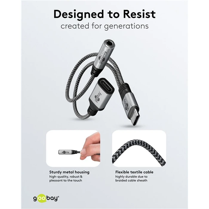 Αντάπτορας USB-C Goobay σε 3.5mm & USB-C 74524, 60W, 480Mbps, γκρι