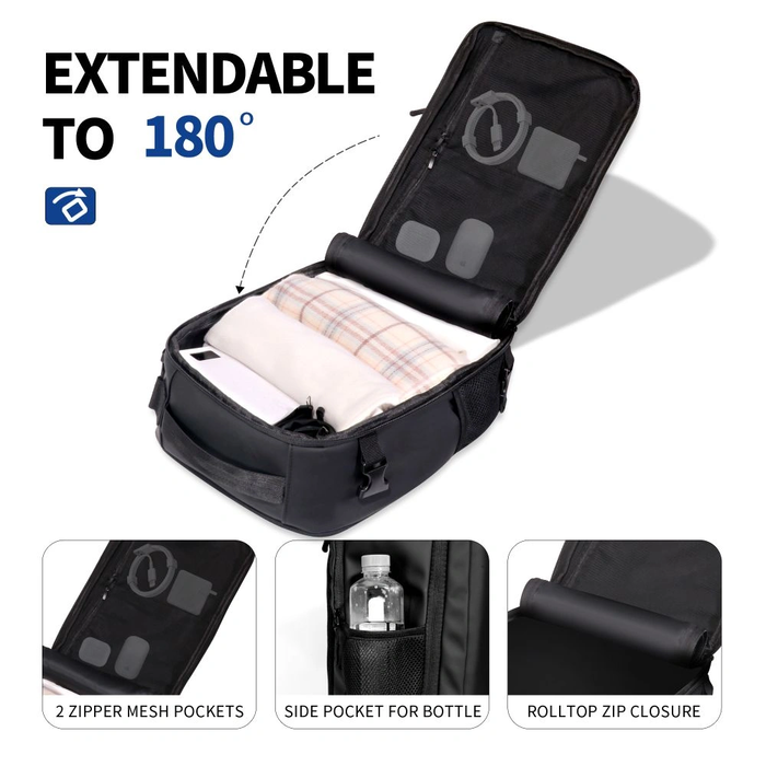 Tech-Protect Defender S50 Ryanair & Wizzair Travel Laptop Cabin Backpack 20L 40x20x25 Black