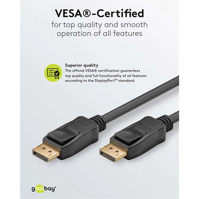 Goobay Cable DisplayPort male - DisplayPort male 1m Μαύρο (74777)