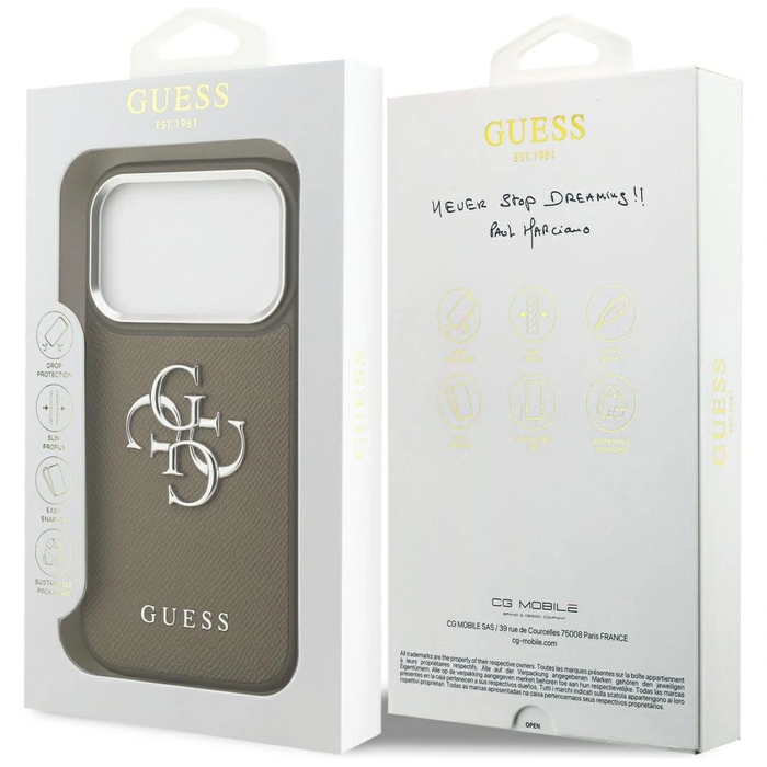 Guess Grained Big 4G Classic Logo Apple iPhone 17 Pro brown
