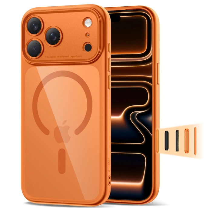 Tech-Protect Magpeak MagSafe CC Apple iPhone 17 Pro Cosmic Orange/clear