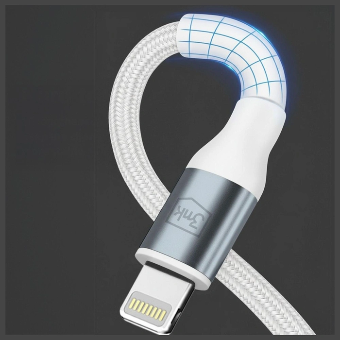Kabel 3MK Hyper Cable N-SERIES USB-C for Lightning 1m 9V/2A 20W White