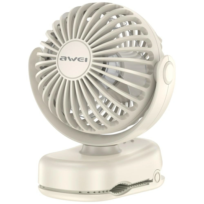 Mini Desk fan AWEI F45 with Clip 1200mAh White