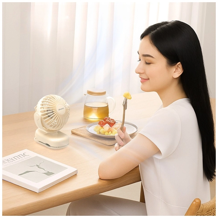 Mini Desk fan AWEI F45 with Clip 1200mAh White