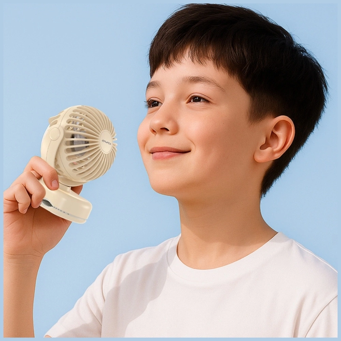 Mini Desk fan AWEI F45 with Clip 1200mAh White