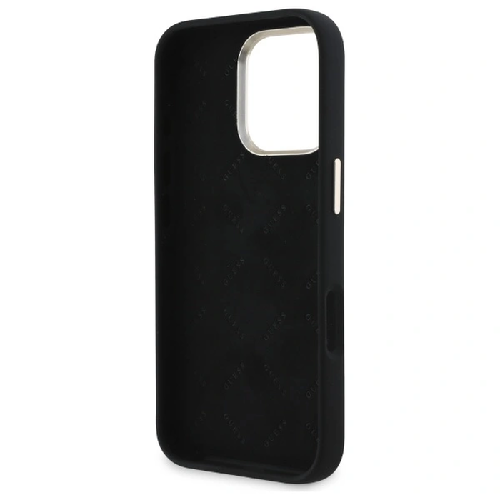 Guess Apple iPhone 16 Pro Max hardcase Silicone Script Metal Logo & Frame black
