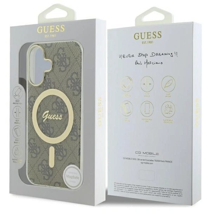 Guess Apple iPhone 16 hardcase IML 4G MagSafe brown