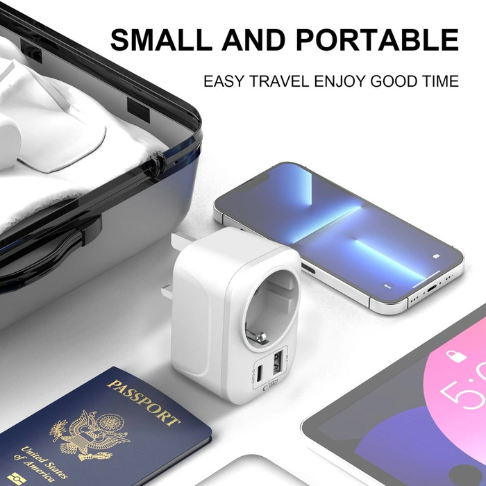 Tech-Protect TA100 Travel Adapter UK / EU White