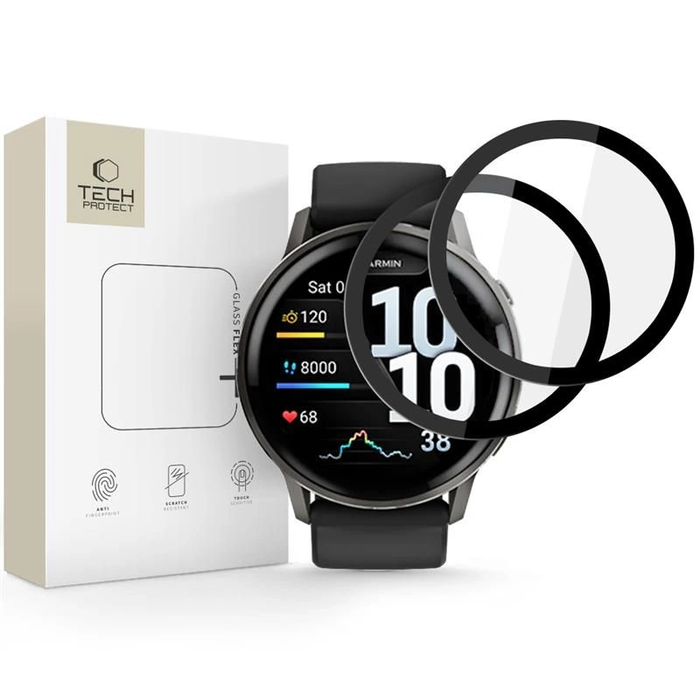 Tech-Protect Glass Flex+ Garmin Venu 4 45mm Black [2 PACK]