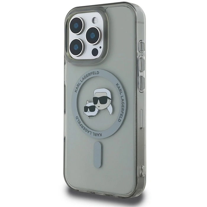 Karl Lagerfeld Apple iPhone 16 Pro hardcase IML Metal Karl&Choupette Head MagSafe black