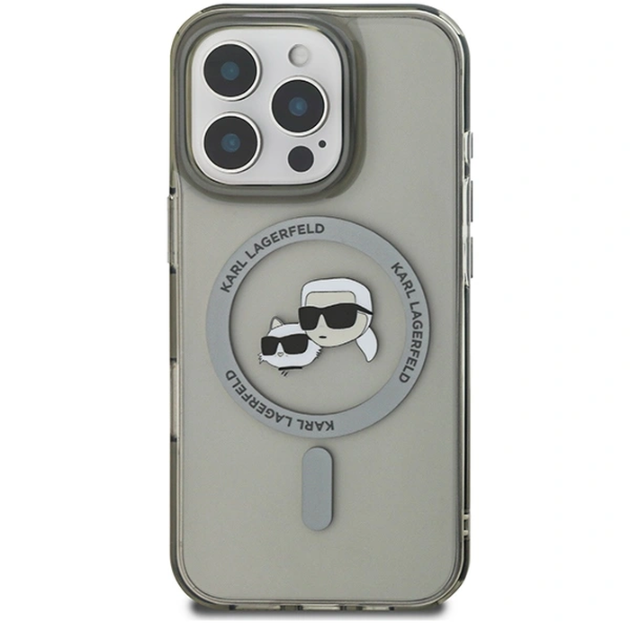 Karl Lagerfeld Apple iPhone 16 Pro hardcase IML Metal Karl&Choupette Head MagSafe black