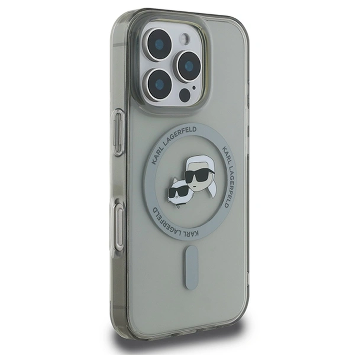 Karl Lagerfeld Apple iPhone 16 Pro hardcase IML Metal Karl&Choupette Head MagSafe black