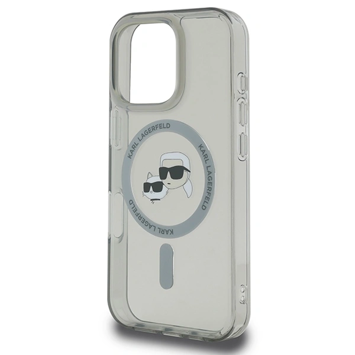 Karl Lagerfeld Apple iPhone 16 Pro hardcase IML Metal Karl&Choupette Head MagSafe black