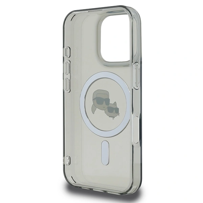 Karl Lagerfeld Apple iPhone 16 Pro hardcase IML Metal Karl&Choupette Head MagSafe black