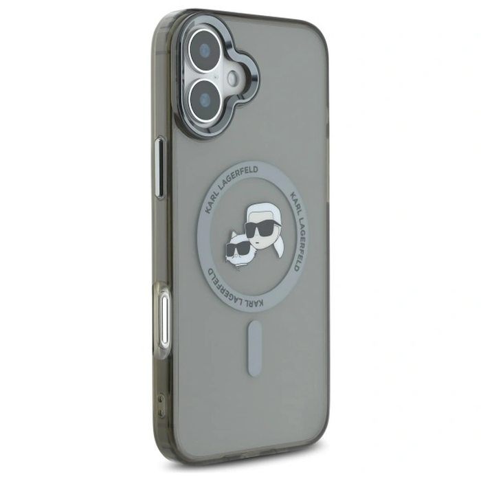 Karl Lagerfeld Apple iPhone 16 Plus hardcase IML Metal Karl&Choupette Head MagSafe black