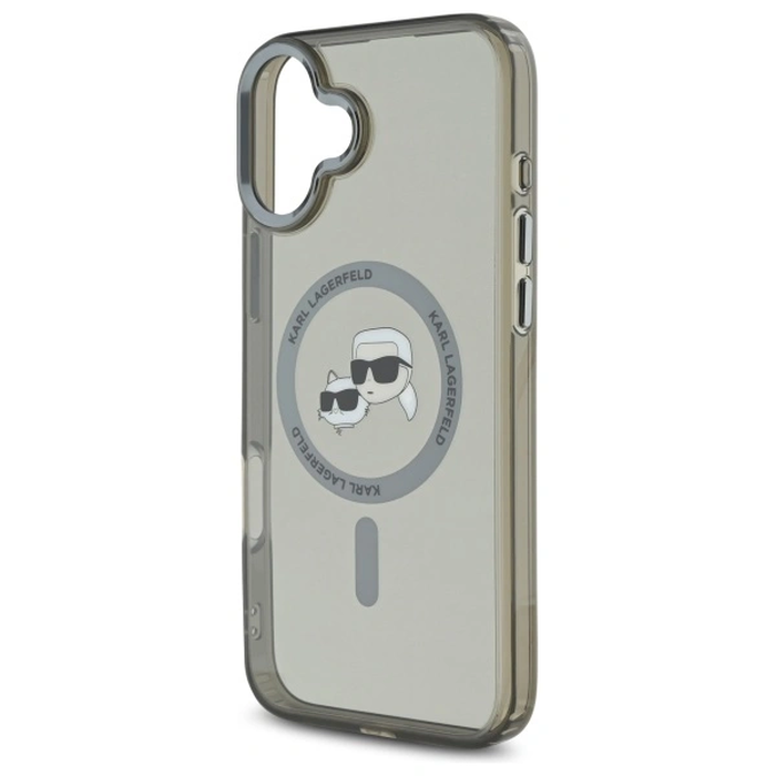 Karl Lagerfeld Apple iPhone 16 Plus hardcase IML Metal Karl&Choupette Head MagSafe black