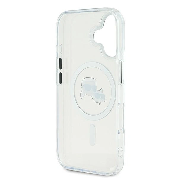 Karl Lagerfeld Apple iPhone 16 hardcase IML Metal Karl&Choupette Head MagSafe white
