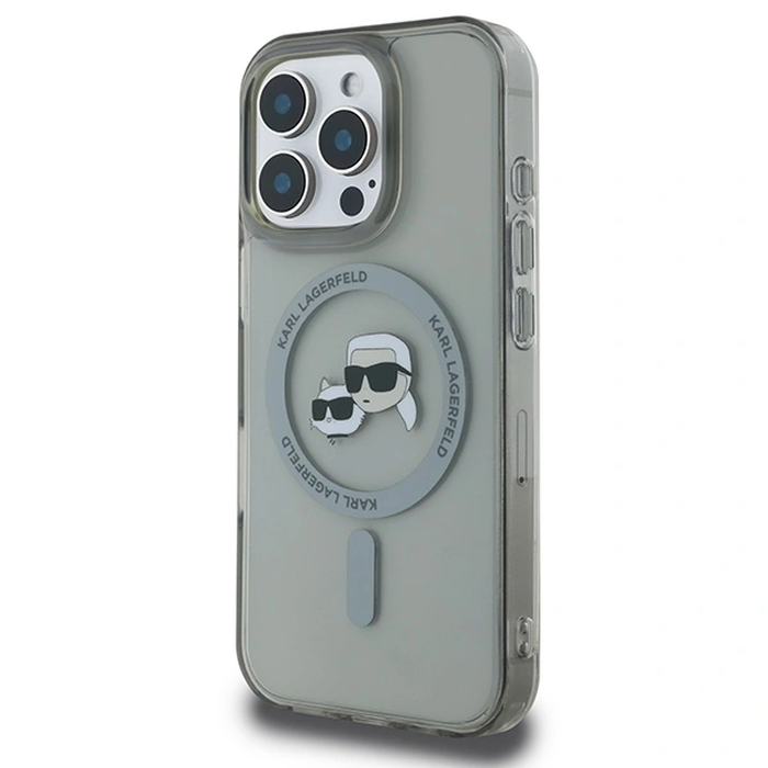 Karl Lagerfeld Apple iPhone 16 Pro Max hardcase IML Metal Karl&Choupette Head MagSafe black