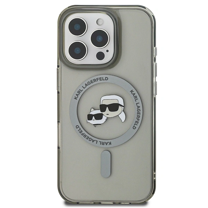 Karl Lagerfeld Apple iPhone 16 Pro Max hardcase IML Metal Karl&Choupette Head MagSafe black
