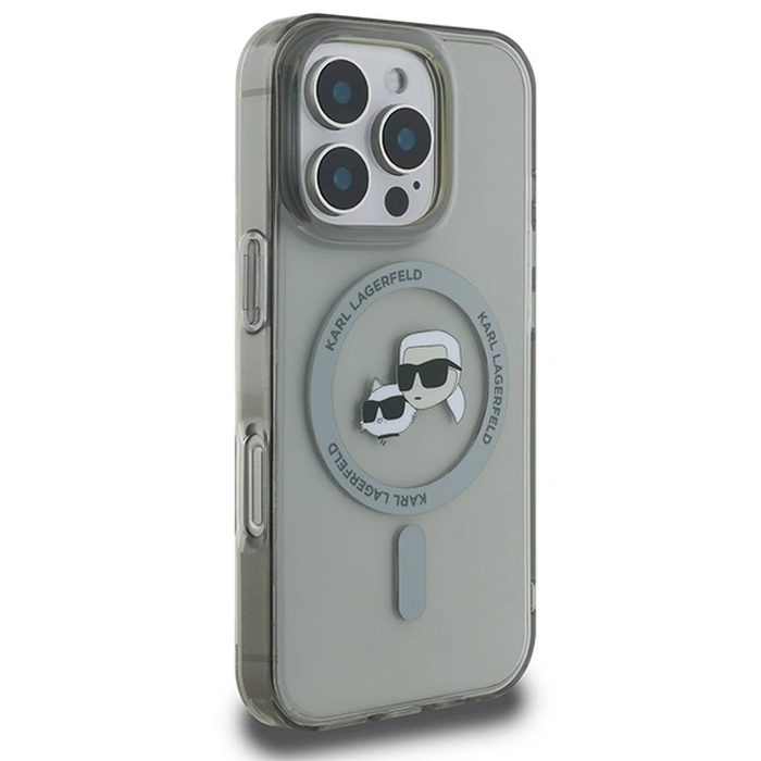 Karl Lagerfeld Apple iPhone 16 Pro Max hardcase IML Metal Karl&Choupette Head MagSafe black