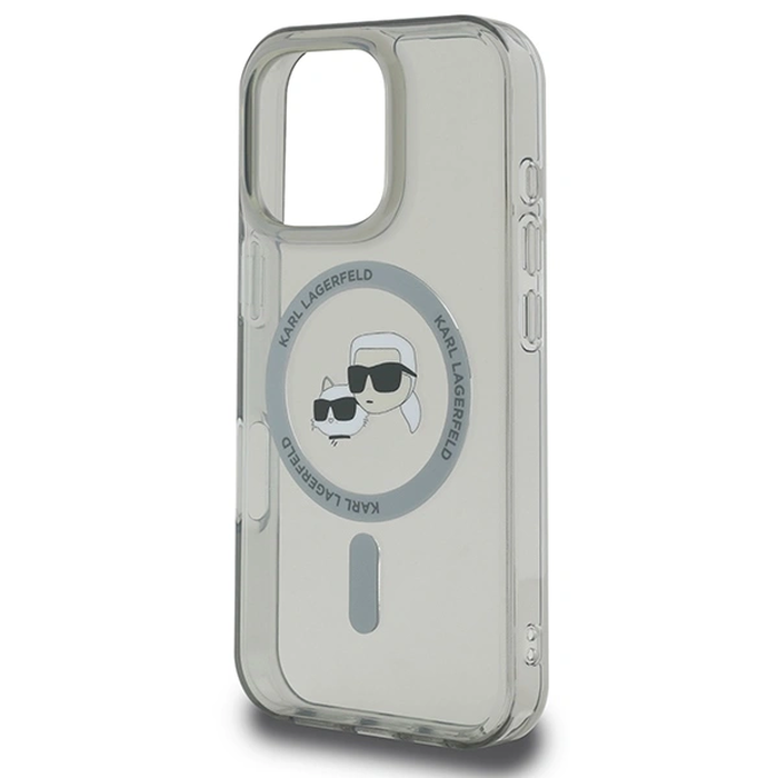 Karl Lagerfeld Apple iPhone 16 Pro Max hardcase IML Metal Karl&Choupette Head MagSafe black