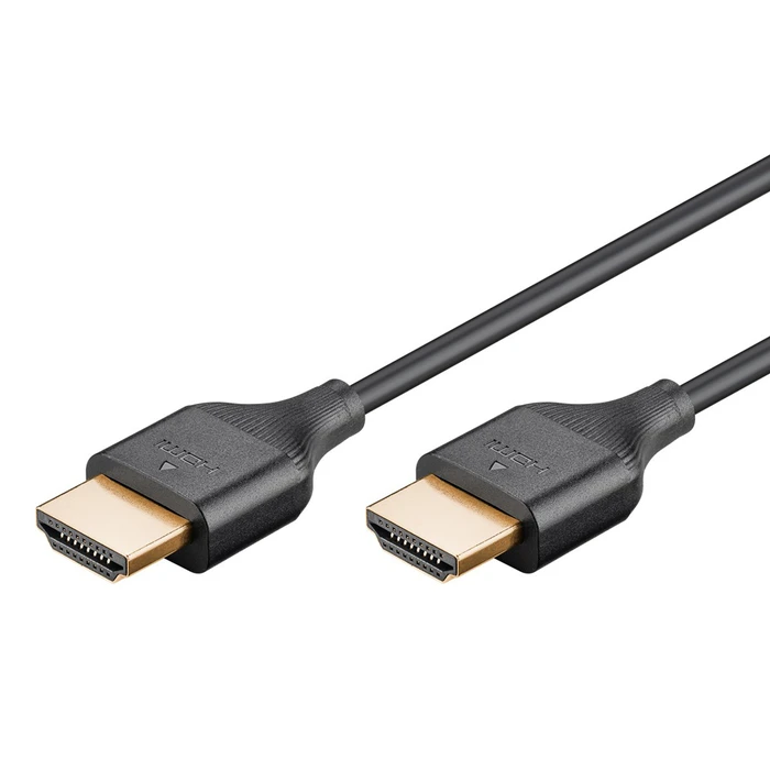 Καλώδιο HDMI Goobay 75294 με Ethernet, Slim, 4K/60Hz, 18 Gbps, 2M, Μαύρο
